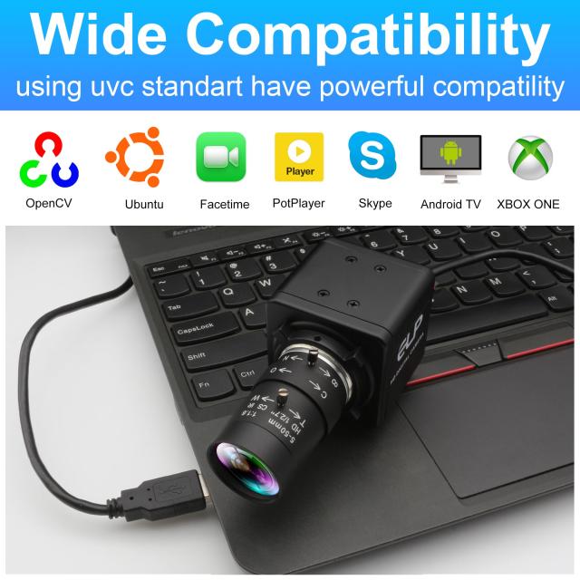 ELP USBカメラ 1080P 60fps 高速3Dプリンターウェブカメラ 10倍光学マニュアルクローズアップCSマウントレンズ付き Lightburn PCコンピュ_7