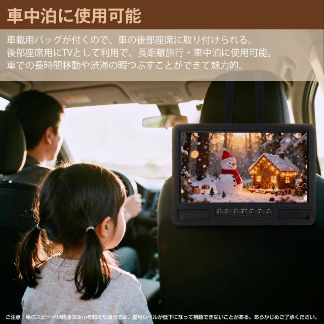 [録画機能付き]ポータブルテレビ 14.1インチ テレビ小型 軽い 薄い 大画面 大音量 高齢者使用可能 録画予約可能 簡単操作 HDMI端子搭載 Y_4