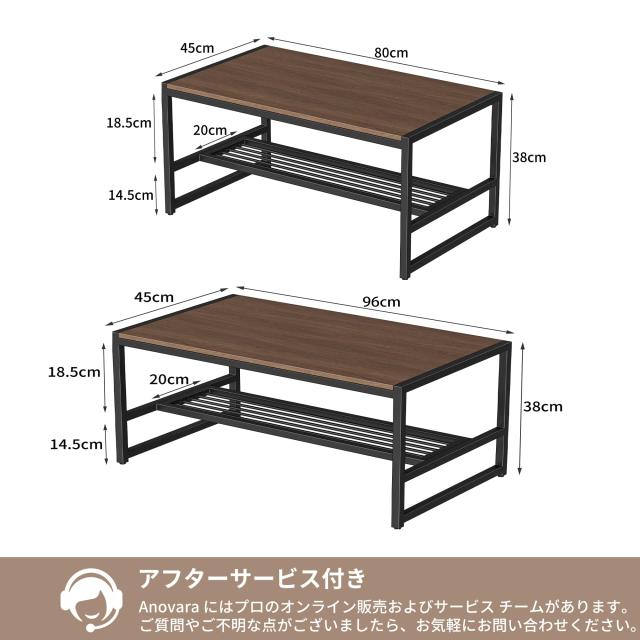 Anovara ローテーブル 一人暮らし リビングテーブル 幅96cm センターテーブル ソファーテーブル コーヒーテーブル おしゃれ ヴィンテージ_2