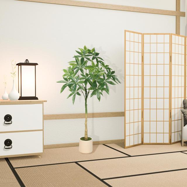 FEELEAD フェイクグリーン 人工観葉植物 パキラ 多幸の木 120cm 大型 光触媒 観葉樹 造花 室内 空気清浄 消臭 抗菌 風水 金運 インテリア_7