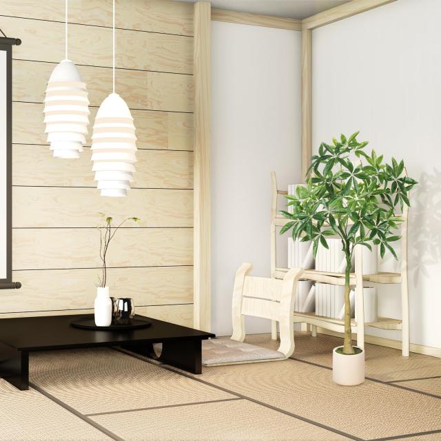 FEELEAD フェイクグリーン 人工観葉植物 パキラ 多幸の木 高さ150cm