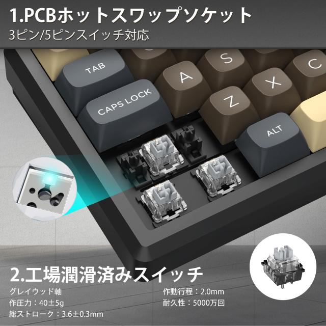 フルアルミ製筐体】Redragon K727 65% ワイヤレス ゲーミング