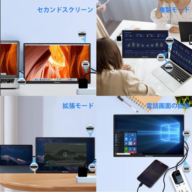 23.8インチポータブルモニター、1080Pモバイルモニター 120Hz FHD HDR