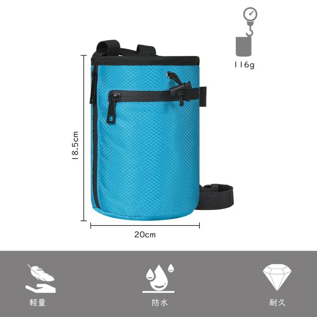 MoKo チョークバッグ ウエストポーチ巾着式 筒状 腰付けタイプ 広い