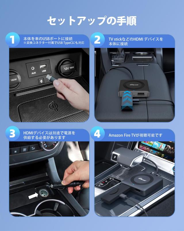 【公式】OTTOCAST オットキャスト 新型 Car TV Mate Max カーテレビメイトマックス HDMI出力のTV stick/スクリーンキャスター/DVDなど接