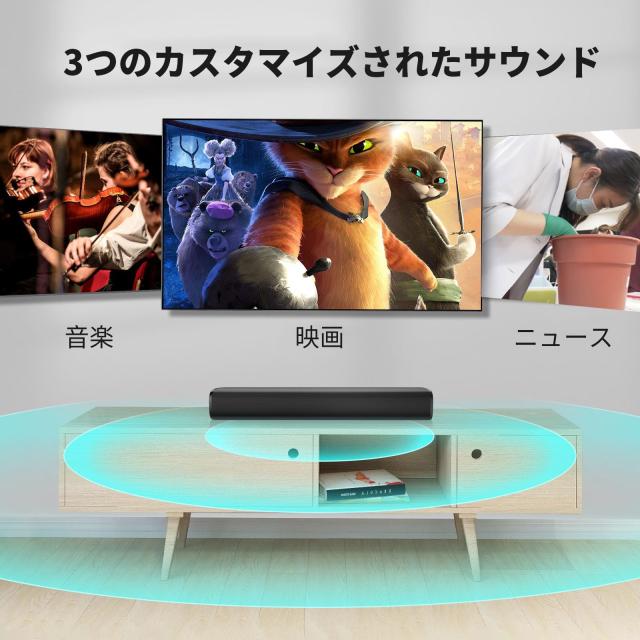 サウンドバー Bluetooth5.3テレビ スピーカー 横幅42cm HolyCrab サウンドバー Bluetooth5.3テレビ スピーカー KY-Mini 横幅