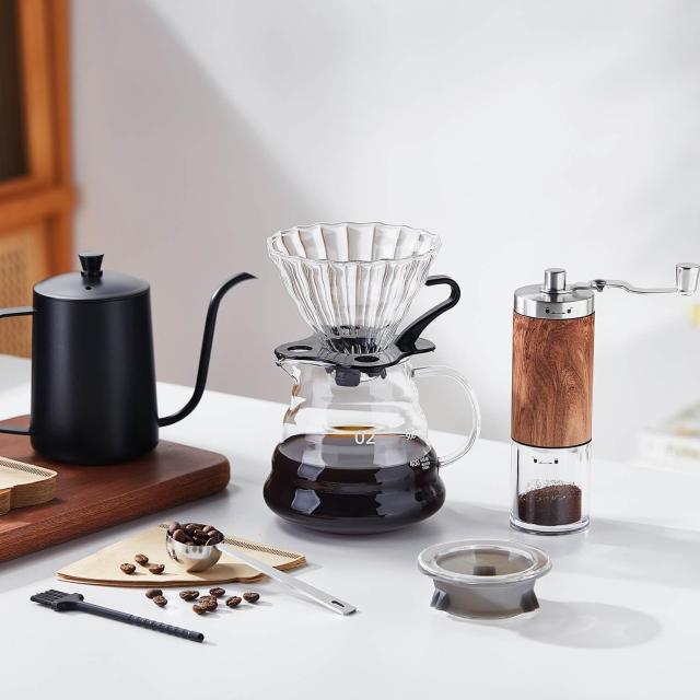 ポカロティー コーヒーセット 手挽きコーヒーミル 手動 計量スプーン コーヒーサーバー ドリッパー ドリップケトル v60 ペーパーフィルタ_6