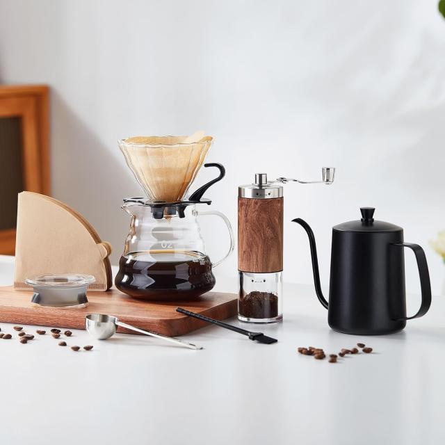 ポカロティー コーヒーセット 手挽きコーヒーミル 手動 計量スプーン コーヒーサーバー ドリッパー ドリップケトル v60 ペーパーフィルタ_7