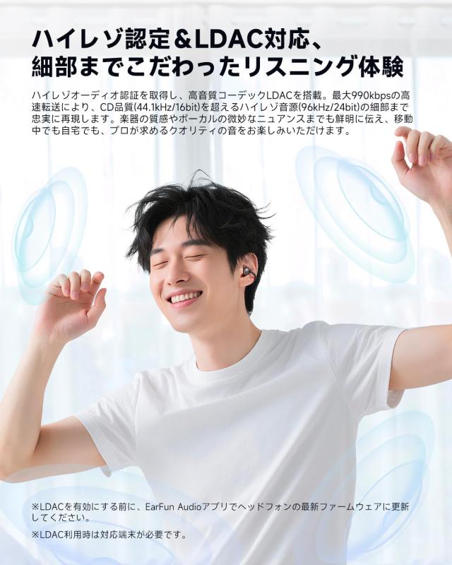 VGP 2025 SUMMER 金賞】EarFun Clip イヤーカフ イヤホン Bluetooth 