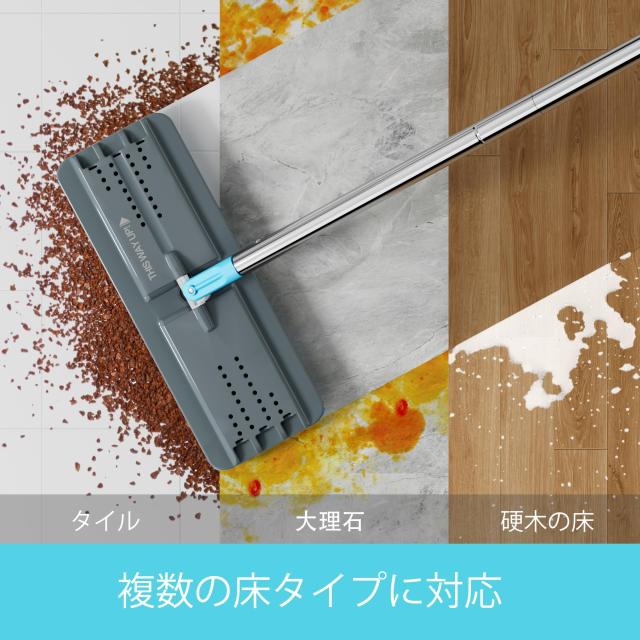 JOYMOOP モップとバケツセット 絞り器付き 床掃除用モップ ロングハンドル付き壁モップクリーナー 再利用可能なマイクロファイバーモップ_7
