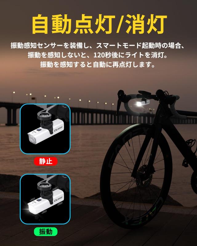 TOWILD CL2000 銀輪ともし火 2000lm USB-C申し受ける IPX6雨合羽