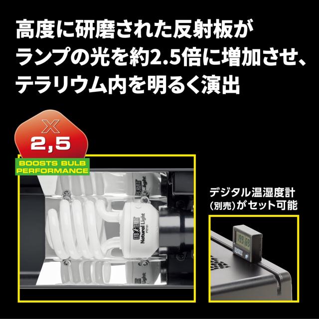 ジェックス EXO TERRA コンパクトトップ90N PT2228 26W(4灯式) 爬虫類・両生類用紫外線ランプ用照明器具 グラステラリウム9030/9045/9060_3