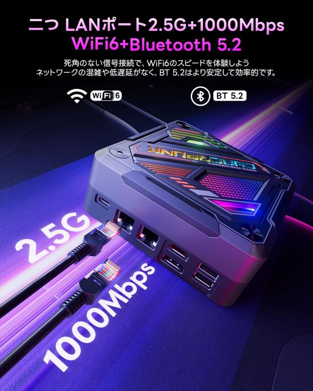 SkyBariumミニPC AMD Ryzen 7 5825U 16GB DDR4 512GB SSD, Mini PC 8C