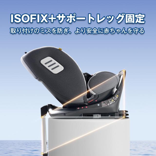 PFEBRO チャイルドシート 新生児〜12歳頃まで 360°回転式 ISOFIX固定