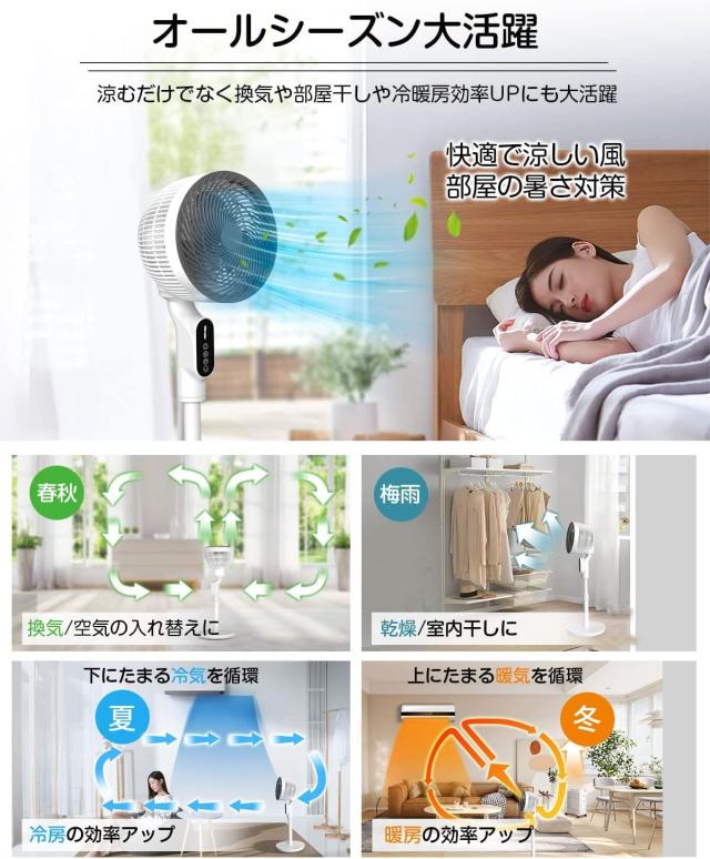 扇風機 サーキュレーター 兼用【2025モデル・首振り・節電対策】1台多
