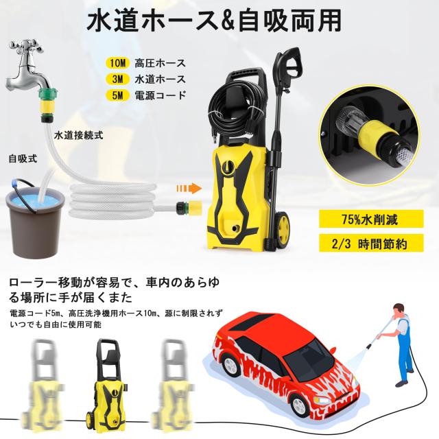 COOCHEER 高圧洗浄機 1600W 最大吐出圧力14MPa Amazon | COOCHEER 1600W 高圧洗浄機 最大吐出圧力13MPa 50Hz