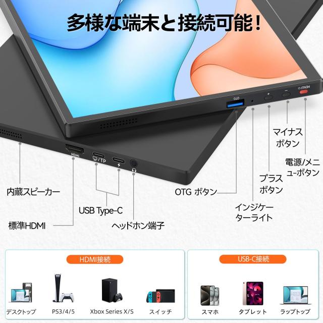 CASKING モバイルモニター 10.5インチ タッチパネル 10点タッチ 高輝度