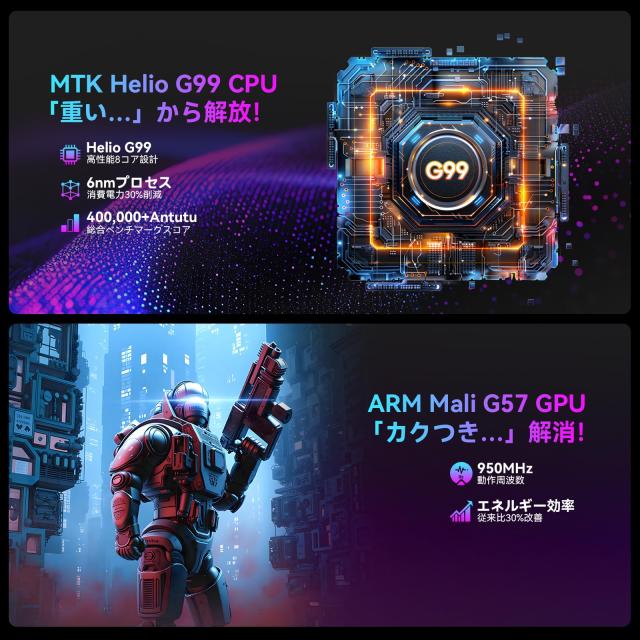FEONAL D136 12インチタブレット Android 15 Helio G99 2K大画面 16GB+