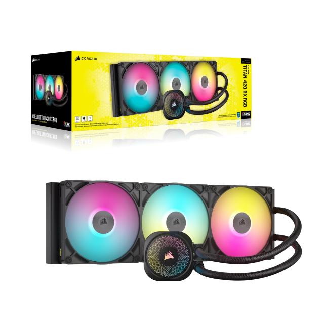 CORSAIR iCUE LINK TITAN 420 RX RGB 水冷CPUクーラー 静音設計 RX140
