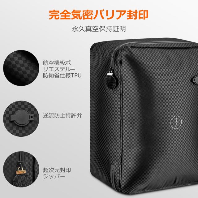 YOYOVAC旅行用圧縮トラベルバッグ 旅行用圧縮袋，圧縮バッグ， 圧縮ポンプ付き，iOS追跡タグ付き，スーツケース対応（S／M／Lサイズ），_5