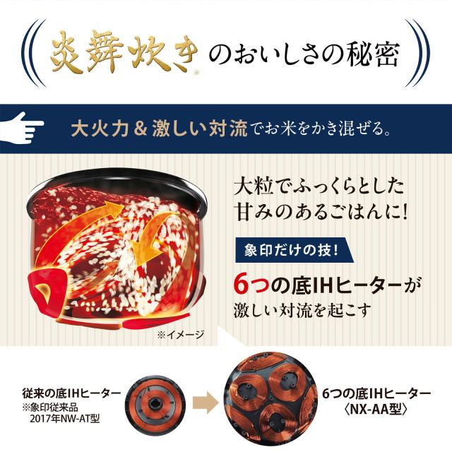 象印マホービン 炊飯器 1升 炎舞炊き フラッグシップモデル 日本製 お手入れ点数2点 黒 NX-AA18-BZ_2