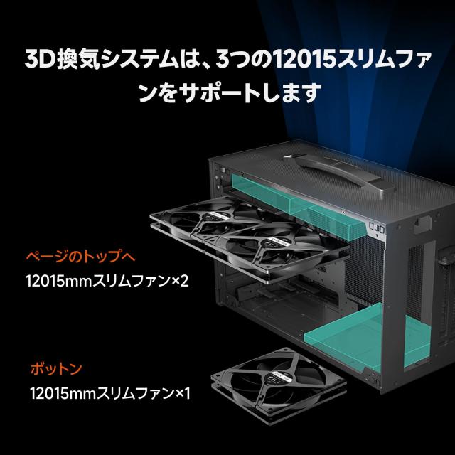 PCCOOLER CPS K101 MESH PCケース、11.9L ポータブル・デスクトップ Mini-ITX ケース、四面SPCCメッシュパネル、12015mmファン×3基標準_1