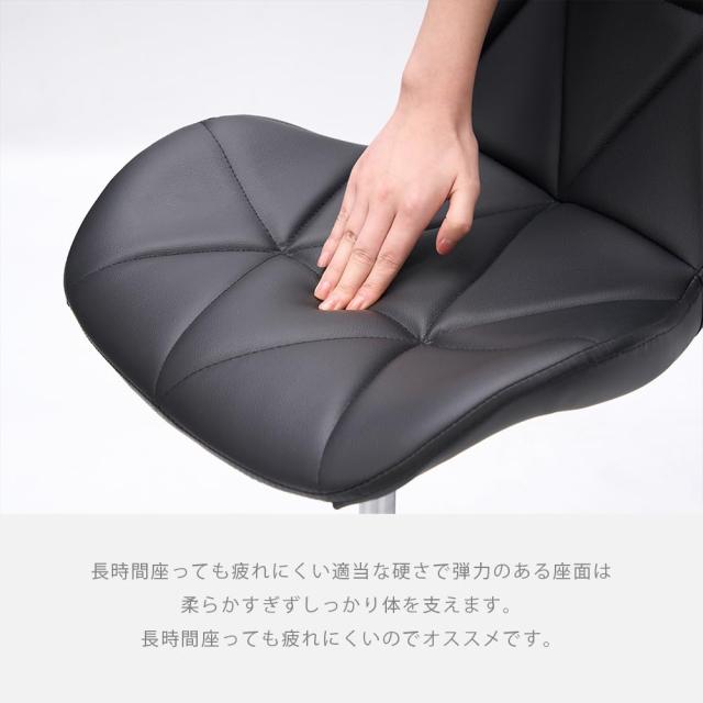 ZOOBLY オフィスチェア デスクチェア レザー テレワーク 疲れない コンパクト 高反発座面 座面昇降 360度回転 椅子 キャスター付き おし_8