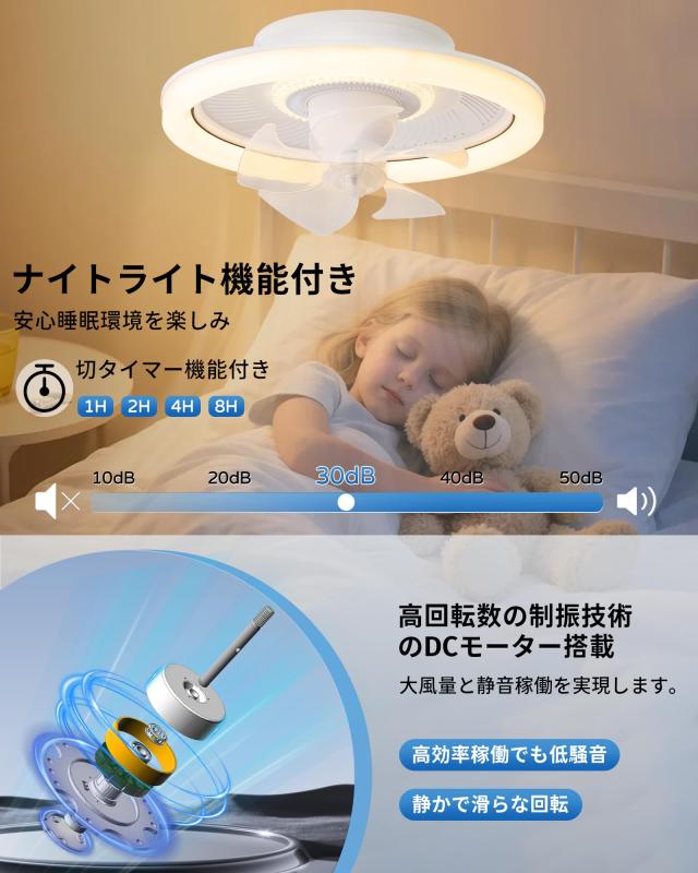 スイングで360°首振り＆回転」シーリングファンライト ZXhome