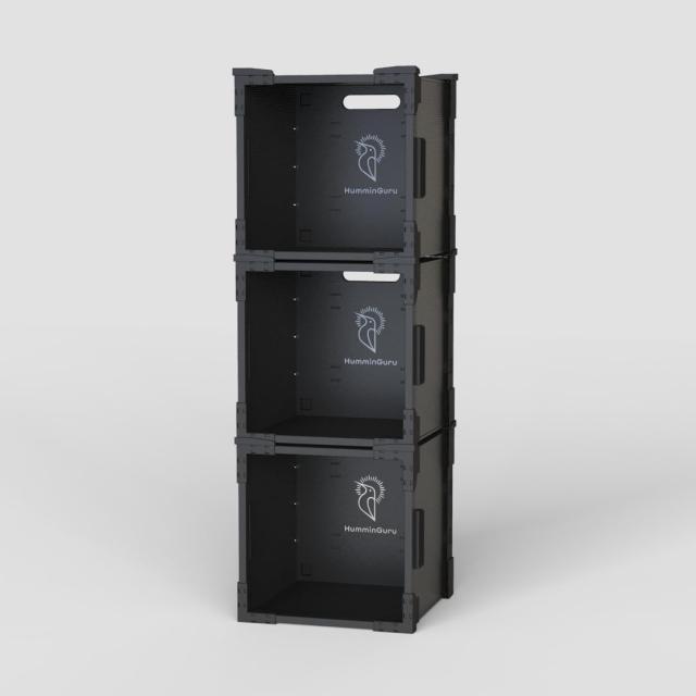 HumminGuru FlexiCube ビニールレコード収納ボックス ？ 12インチレコード用スタッキング式オーガナイザー、70枚のLPを収納可能 | モジュ_6