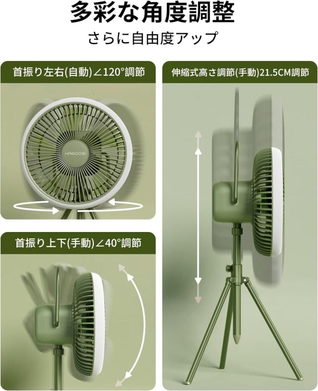 超音波方式で蚊を撃退】 HAGOOGI キャンプ 扇風機 コードレス