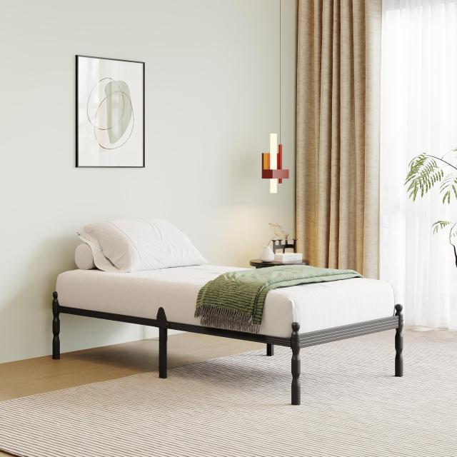 ベッドフレーム シングル] パイプベッド スチール製すのこ 耐久性 静音
