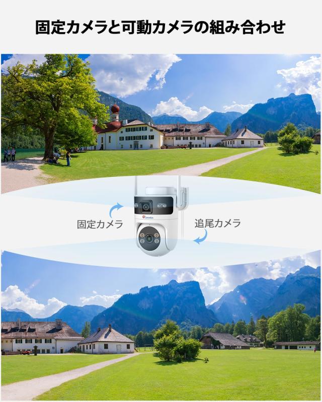 Ctronics 防犯カメラ 屋外 900C-DL デュアルレンズ 360°全方位監視 PoE