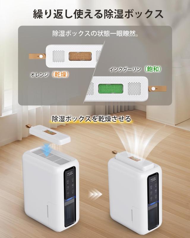 Boweer 除湿機【凝縮＆物理吸湿の二重技術】無電源除湿ボックス装備 