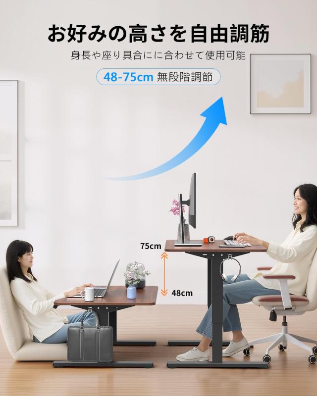 Xyndyx 電動 オフィスワークローデスクテーブル 自動昇降式