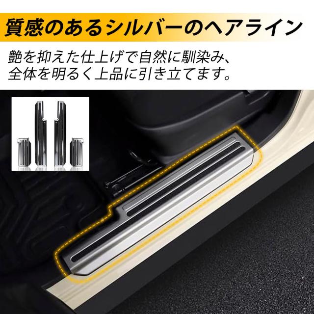 Tusamika ジムニーノマド JC74 スカッフプレート 4枚セット シルバーヘアライン_4