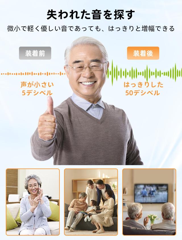 2025年最新モデル・簡単操作】Bigprot 楽ちんヒアリング 充電式集音器