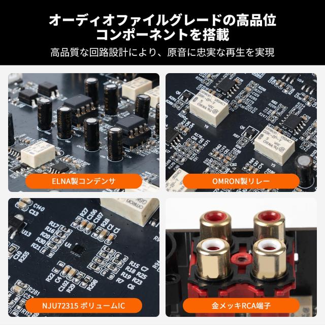 Fosi Audio ZP3 バランスプリアンプ 2 RCA入力および1 XLR入力 RCA/XLR