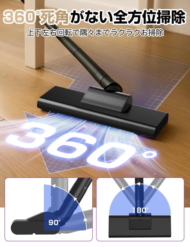 掃除機 コードレス【28Kpa超強力吸引・全体性能アップ】コードレス掃除機 軽量 低騒音 30分連続稼働 ハンディークリーナー スティックー_3