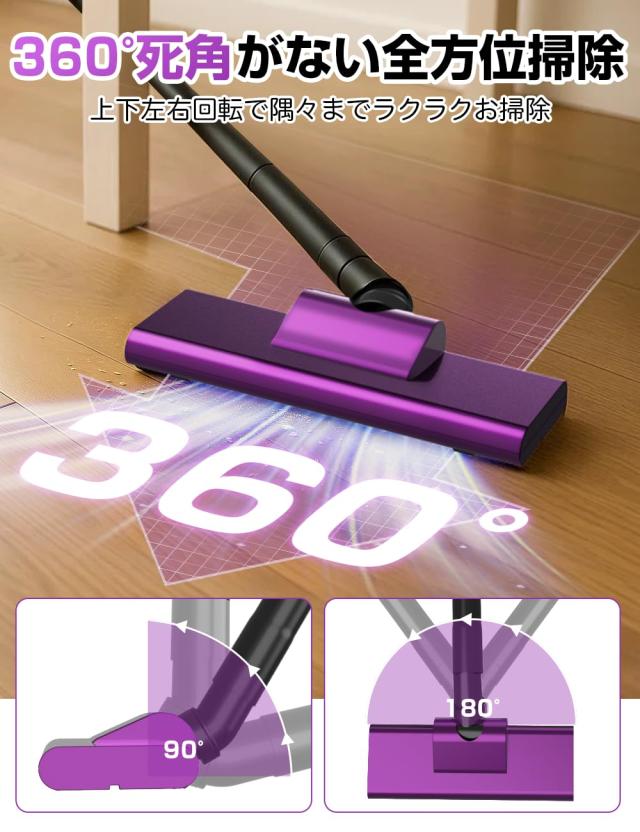 掃除機 コードレス【2025改良進化モデル】28000pa超強力吸引 軽量 コードレス掃除機 Type-C usb充電式 LEDライト付 スティッククリーナー_4