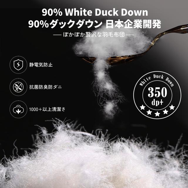 羽毛布団 夏用 掛け布団 セミダブル 90％ダックダウン 通気性 洗える ATOPEN 肌掛け布団 裸で使える【雲のように軽い 抗菌防臭加工 20℃_1