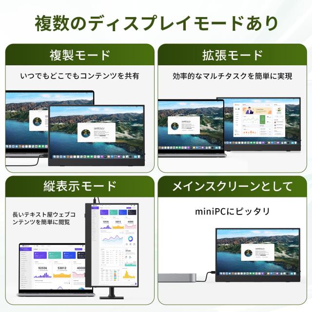 KEEPTIME モバイルモニター 13.3インチ 4K モバイルディスプレイ