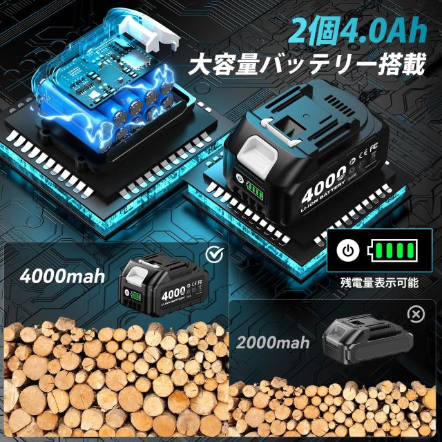 Elikliv たかえだ 電動チェーンソー 充電式剪定バサミ 8インチ コードレス ブラシレスモーター搭載 高枝切りチェーンソー 4.0Ah大容量バ_6