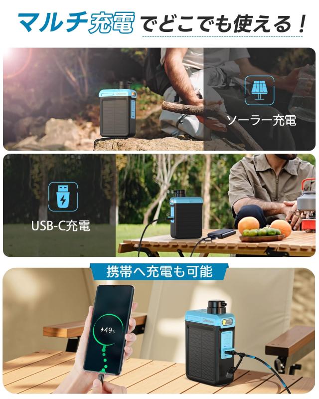 【業界最新＆手動ボンプ付き】Greeshow 電動式携帯浄水器 アウトドア 浄水器 日本正規品 ソーラー充電可能 濾過器 飲み水 災害 防災士推奨_5