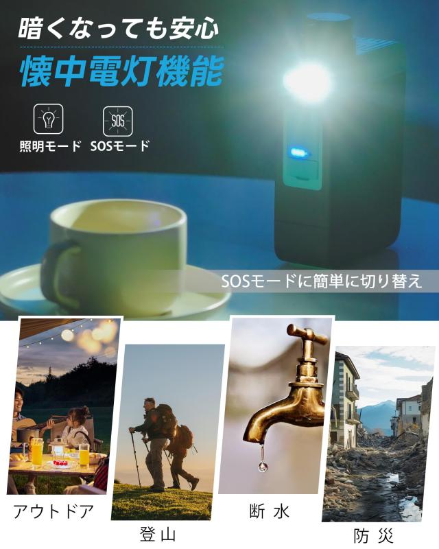 【業界最新＆手動ボンプ付き】Greeshow 電動式携帯浄水器 アウトドア 浄水器 日本正規品 ソーラー充電可能 濾過器 飲み水 災害 防災士推奨_6