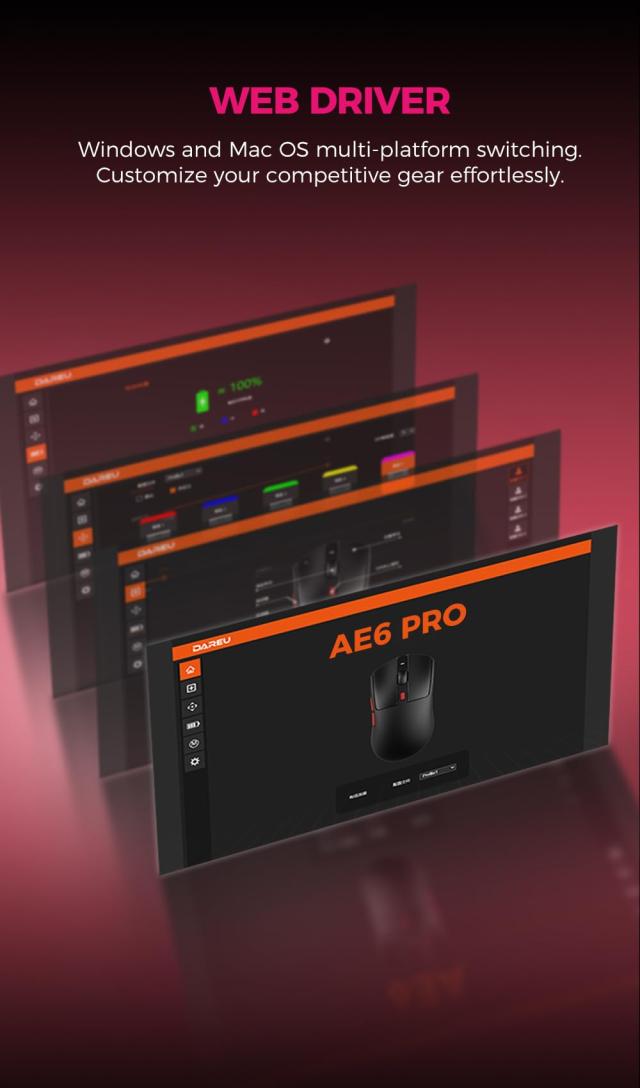 DAREU AE6PRO 無線電話8K ゲーミングマウス 準分子上塗り 59g軽さ 30000DPI 生い育つしたPAW3950検出器積み上げる 働き掛ける対称性 万物の霊長応用科学 配線レ