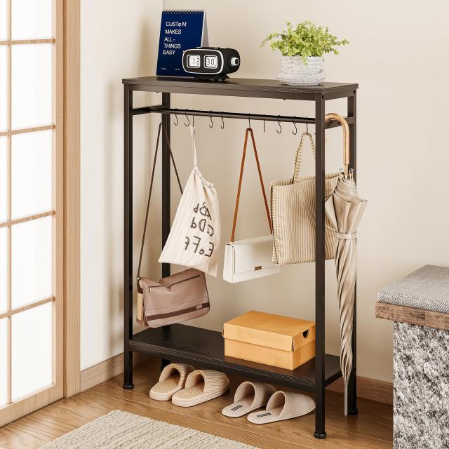 Naotico ハンガーラック スリム 棚付き バッグ収納ラック 子供 カバン掛け ランドセル リュック 収納 かばんかけ スタンド ランドセル S_6