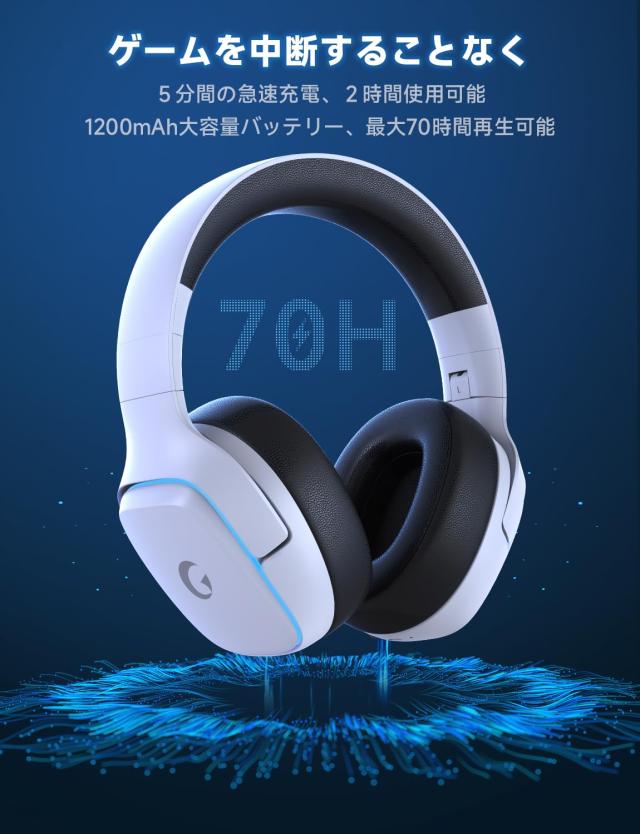 ゲーミングヘッドセット ps5 ヘッドセット 【2.4G USB/Type-cアダプター/Bluetooth 5.3/有線】 4WAY接続 7.1ch サラウンド＜20ms超低遅延_7
