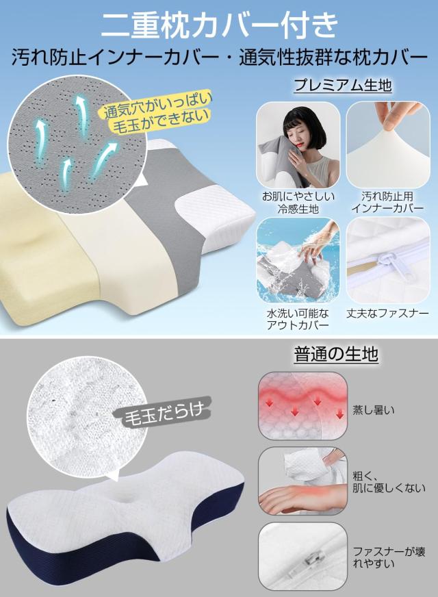 LAOGOT 枕 首が痛くならない ストレートネック 低反発 快眠 グレー LAOGOT 枕 首が痛くならない ストレートネック 低反発 快眠 グレー