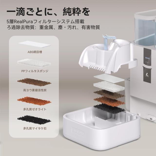 ペット自動給水器 LALAHOME RealFountain 猫用給水器 犬用給水器 猫