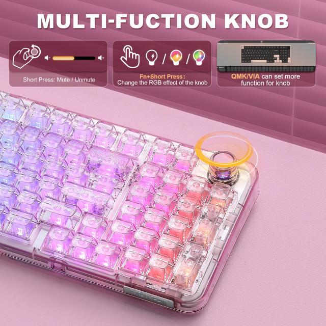 YUNZII X98 QMK/VIA対応 ワイヤレス メカニカルゲーミングキーボード